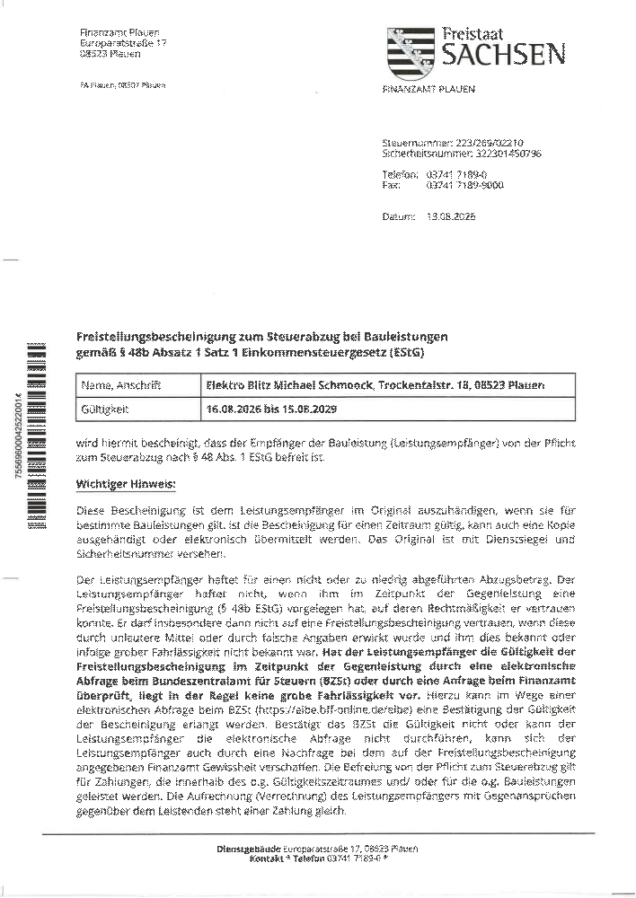 2026-08 Freistellungsbescheinigung §48b bis 15.08.2029