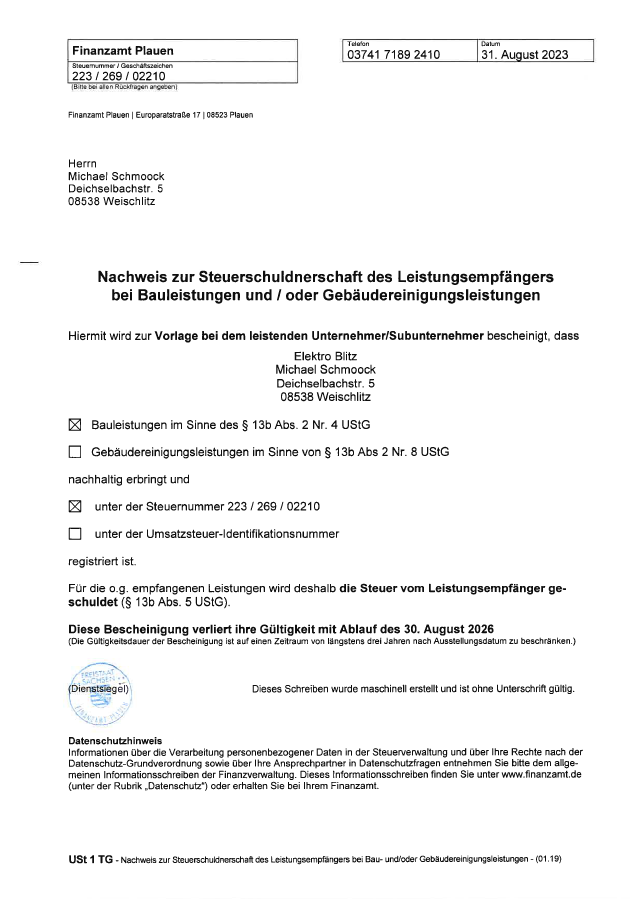 13b Bescheinigung
